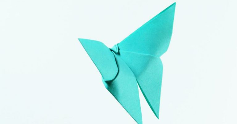 Paper Craft - Teal Paper Butterfly Illustration