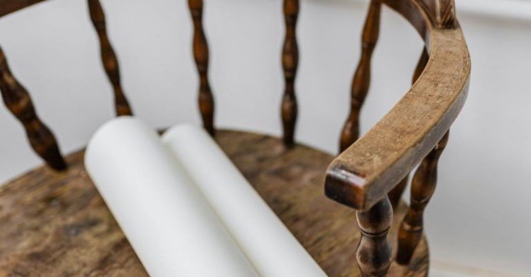 Antique Chair - Rolled Paper on Antique Chair 