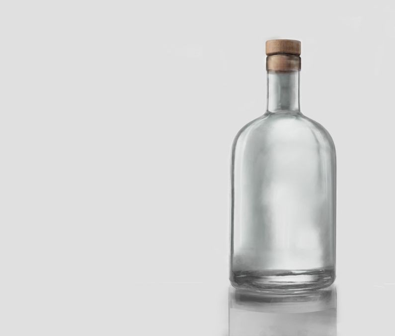 Glass Bottle - clear glass bottle with white background